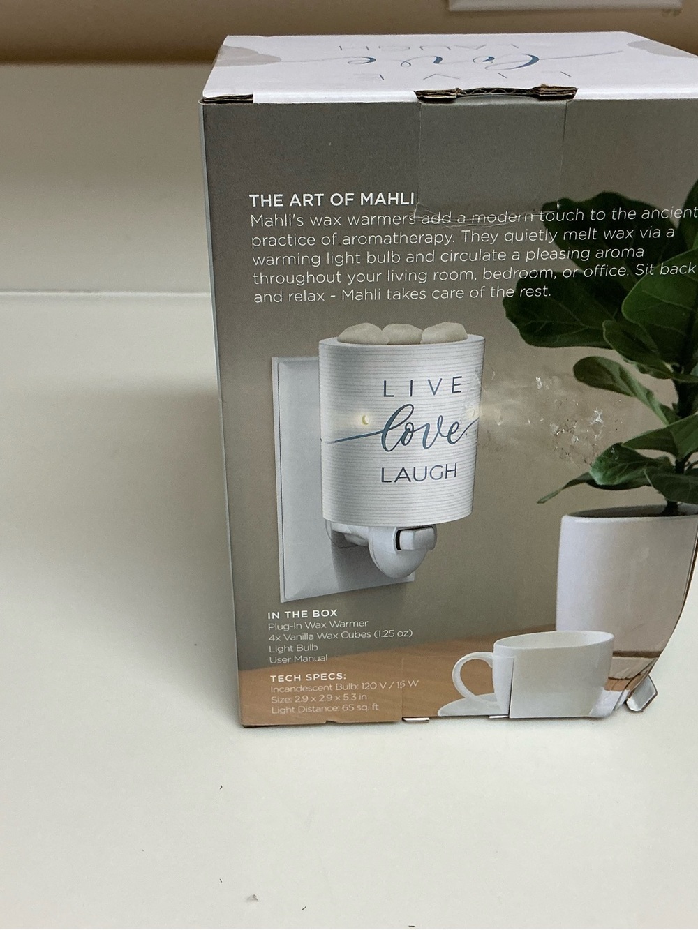 therapy White Live Love Laugh Nightlight Wax Warmer - Picture 4 of 5
